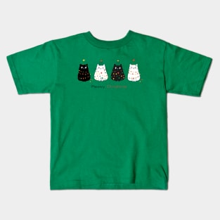 happy cats with christmas light Kids T-Shirt